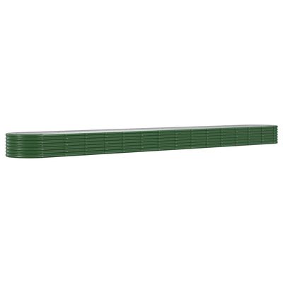 vidaXL Høybed galvanisert stål 620x80x36 cm grønn