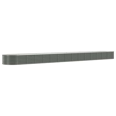 vidaXL plantekrukke 620x80x36 cm galvaniseret stål grå