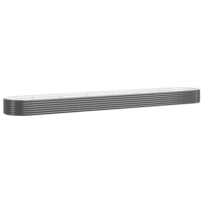 vidaXL Høybed galvanisert stål 544x100x36 cm antrasitt