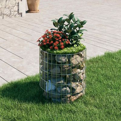 vidaXL gabionsøjle Ø50x50 cm galvaniseret stål rund