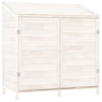 vidaXL Trädgårdsbod vit 102x52x112 cm massivt granträ