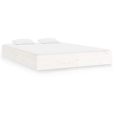 vidaXL Sengeramme hvit heltre 120x200 cm