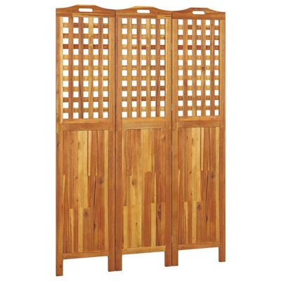 vidaXL Rumsavdelare 3 paneler 121,5x2x180 cm massivt akaciaträ