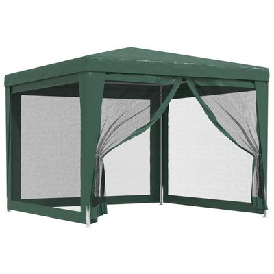 vidaXL Festtelt med 4 sidevegger av netting grønn 3x3 m HDPE