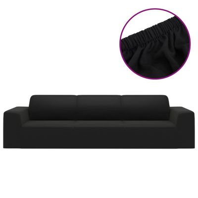 vidaXL 4-seters sofaovertrekk polyester svart