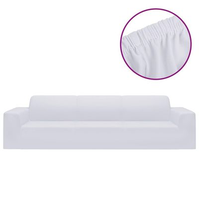 vidaXL 4-seters sofaovertrekk polyester hvit