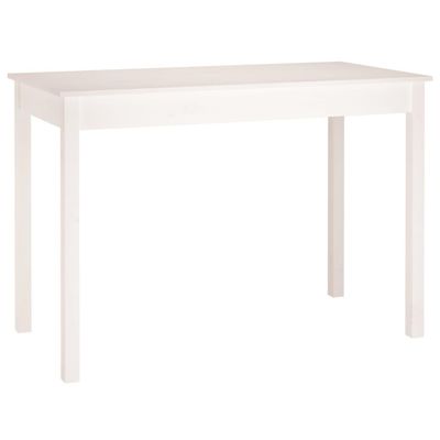 vidaXL Spisebord hvit 110x55x75 cm heltre furu