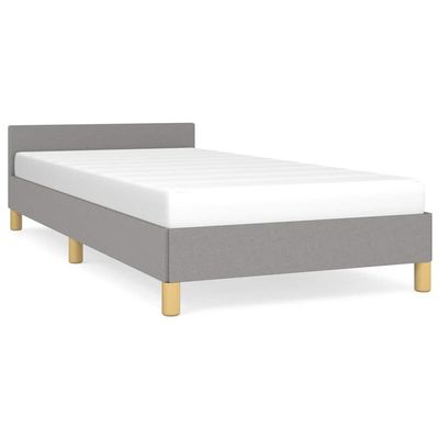 vidaXL Sängram utan madrass ljusgrå 90x200 cm tyg