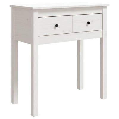 vidaXL Konsollbord hvit 70x35x75 cm heltre furu