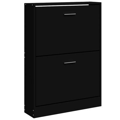 vidaXL Skoskap svart 59x17x81 cm konstruert tre