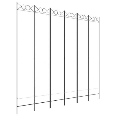 vidaXL Rumsavdelare 6 paneler vit 240x220 cm tyg