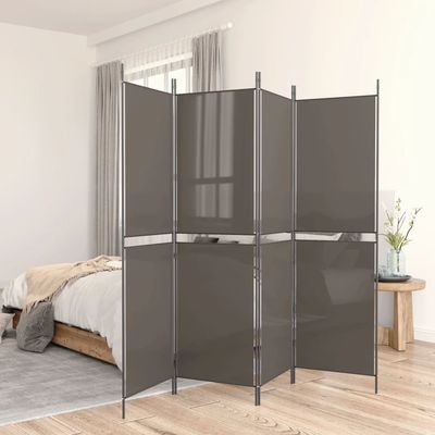vidaXL Romdeler med 5 paneler antrasitt 250x220 cm stoff