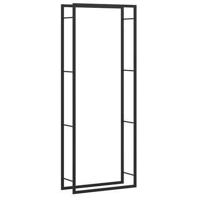 vidaXL Vedställ matt svart 80x28x222 cm stål