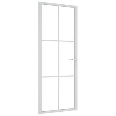 vidaXL dør 83x201,5 cm sikkerhedsglas og aluminium hvid