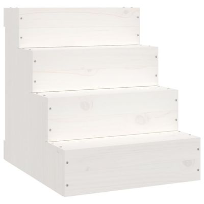 vidaXL Kjæledyrstrapp hvit 40x49x47 cm heltre furu