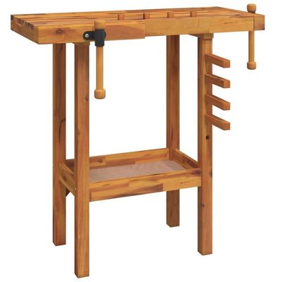 vidaXL Arbeidsbenk med skrustikker 92x48x83 cm heltre akasie