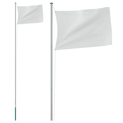 vidaXL Flaggstang flere deler sølv 6,08 m aluminium