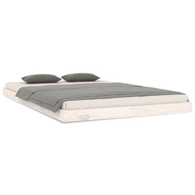 vidaXL Sengeramme hvit 120x200 cm heltre furu