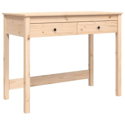 vidaXL Skrivebord med skuffer 100x50x78 cm heltre furu