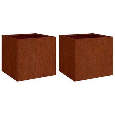 vidaXL Plantekasser 2 stk 32x30x29 cm cortenstål