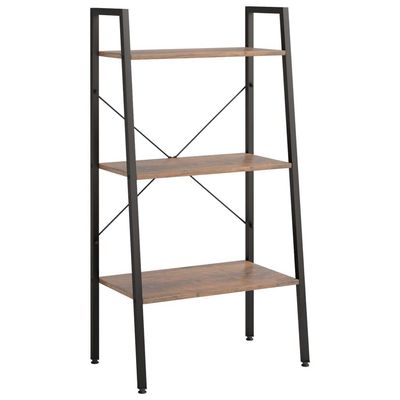 vidaXL Gulvhylle 3 etasjer lysebrun og svart 56x35x108 cm
