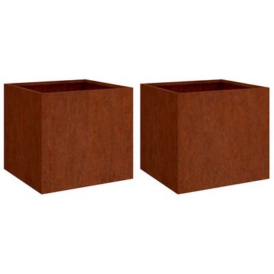 vidaXL Plantekasser 2 stk 49x47x46 cm cortenstål