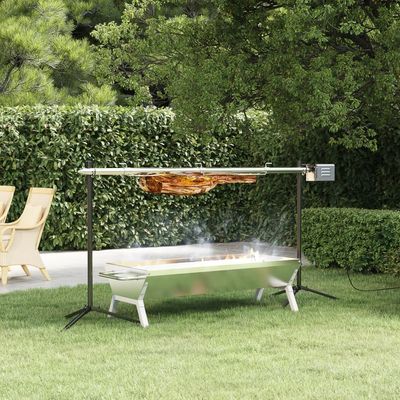 vidaXL Automatisk grill med motor rustfritt stål 150x46,5x82,5 cm