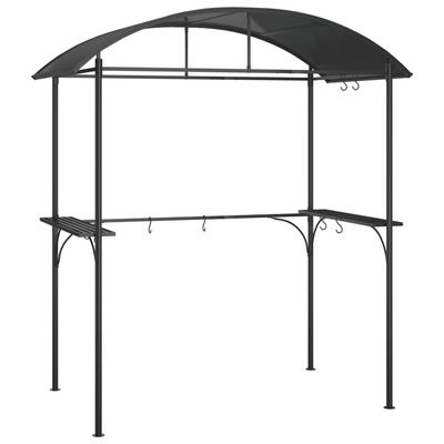 vidaXL Grilltelt med sidehyller antrasitt 220x115x230 cm stål