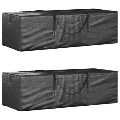vidaXL Poser til hageputer 2 stk svart 135x40x55 cm polyetylen