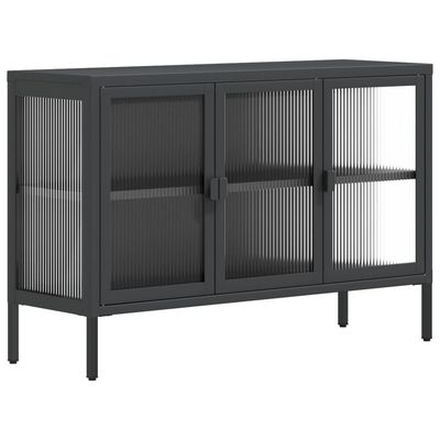 vidaXL Skjenk svart 105x35x70 cm glass og stål