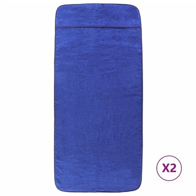 vidaXL Strandhåndklær 2 stk kongeblå 75x200 cm stoff 400 GSM