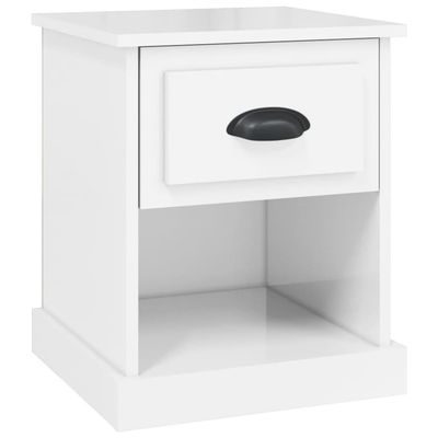 vidaXL Nattbord høyglans hvit 39x39x47,5 cm konstruert tre