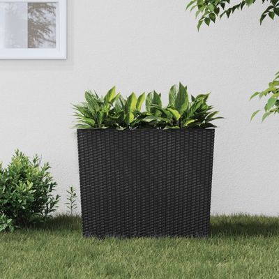 vidaXL plantekrukke 12/44 l udtagelig indsats PP rattanlook antracit