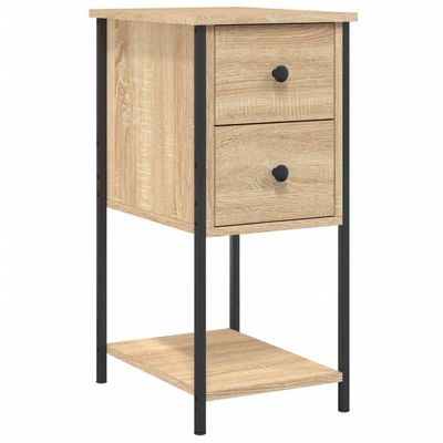 vidaXL Sängbord sonoma-ek 32x42x70 cm konstruerat trä