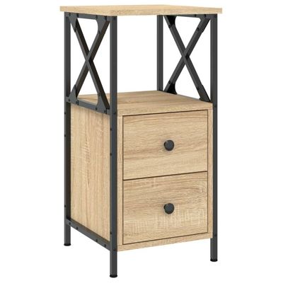 vidaXL Sängbord sonoma-ek 34x35,5x70 cm konstruerat trä