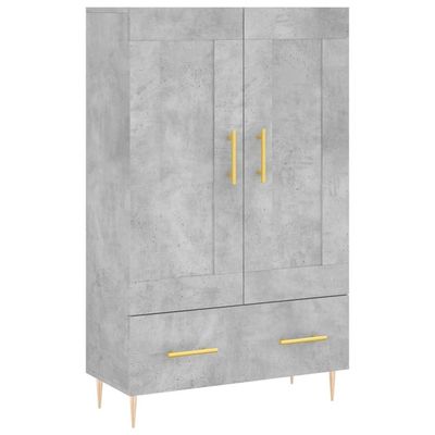 vidaXL Highboard betonggrå 69,5x31x115 cm konstruert tre