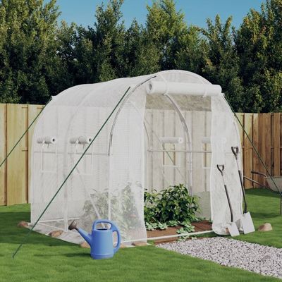 vidaXL drivhus med stålstel 4 m² 2x2x2 m hvid