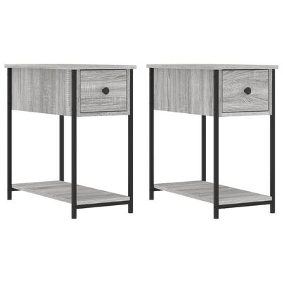 vidaXL Nattbord 2 stk grå sonoma 30x60x60 cm konstruert tre