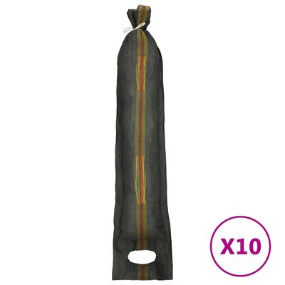 vidaXL Sandsekker 10 stk mørk grønn 103x25 cm HDPE
