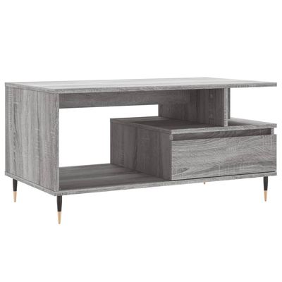 vidaXL Salongbord grå sonoma 90x49x45 cm konstruert tre