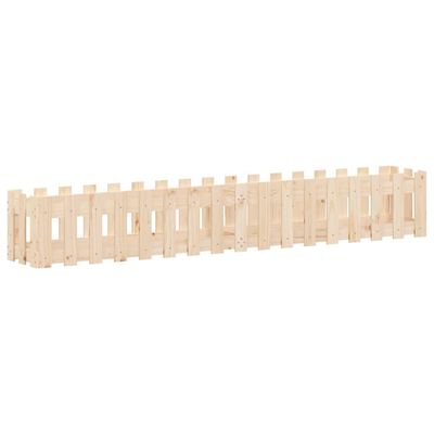 vidaXL Høybed med gjerdedesign 200x30x30 cm heltre furu
