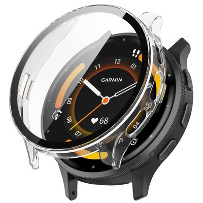 Garmin Venu 3 cover med hærdet glas - Gennemsigtig Hvid