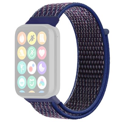 Xiaomi Smart Band 8 Pro / Redmi Watch 4 Nylon Loop Watch Band Åndbar sportsrem - Mørkeblå