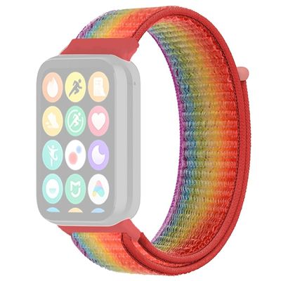 Xiaomi Smart Band 8 Pro / Redmi Watch 4 Nylon Loop Watch Band Åndbar sportsrem - Regnbue