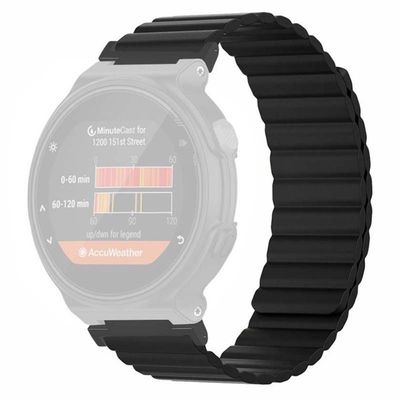Garmin Forerunner 220 / 230 / 235 / 735XT / 620 / 63 Flexible Strap Magnetic Smartwatch Bands - Sort