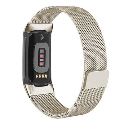 KALEBOL Series Fitbit Charge 4 / 3 Klockarmband i rostfritt stål Milanese Mesh Armband - Guld