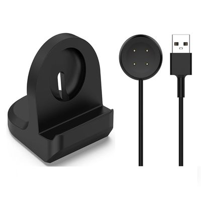 Google Pixel Watch 2 silikoneopladerholder med USB-opladerkabel Anti-Slip Smart Watch-oplader - Sort
