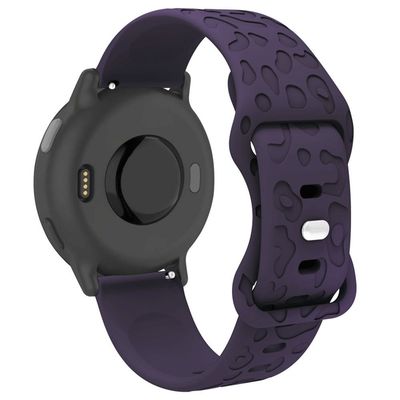 Garmin Venu 2 Plus / vivoactive 5 20 mm silikoneurrem Leopard Texture Justerbar rem - Mørklilla