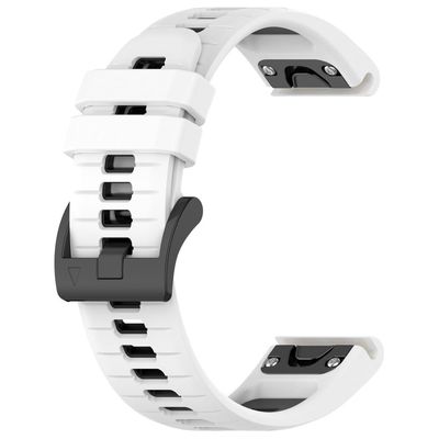 Garmin Fenix 7S / Fenix 7S Pro-klokkearmbånd 20 mm sportsklokkearmbånd i silikon - Hvit + Svart