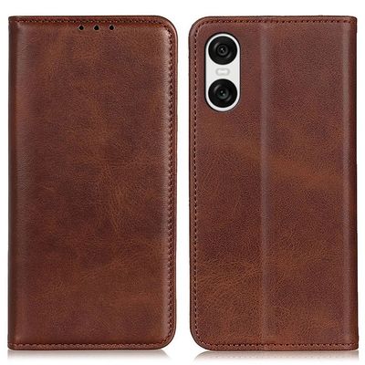 Sony Xperia 10 VI læderetui med pung - Kaffe